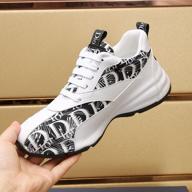 CD LINE SNEAKER WHITE AND BLACK CALFSKIN