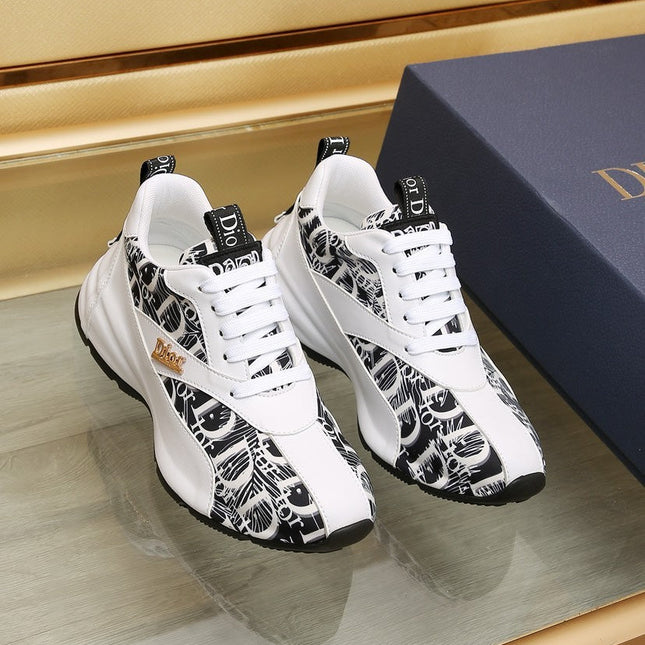 CD LINE SNEAKER WHITE AND BLACK CALFSKIN
