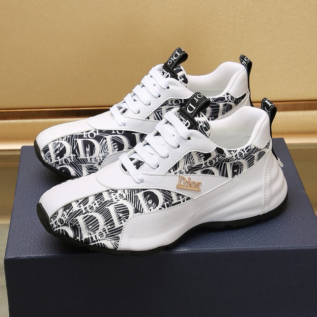 CD LINE SNEAKER WHITE AND BLACK CALFSKIN