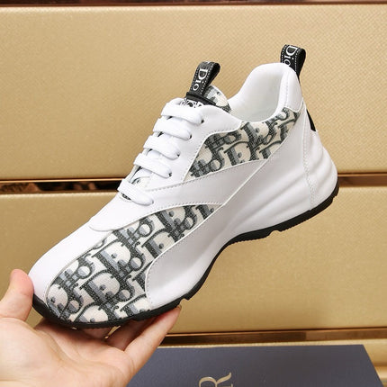 CD LINE SNEAKER WHITE AND CHARCOAL CALFSKIN