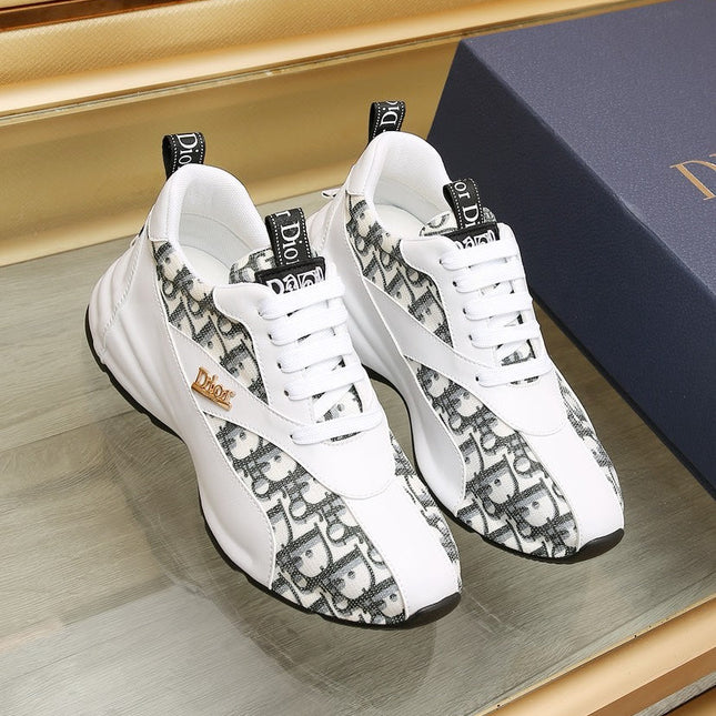 CD LINE SNEAKER WHITE AND CHARCOAL CALFSKIN