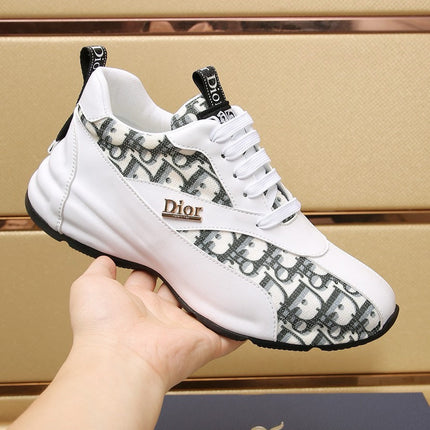 CD LINE SNEAKER WHITE AND CHARCOAL CALFSKIN