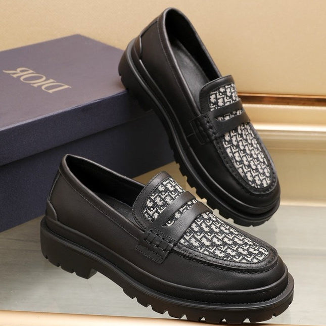 CD EXPLORER LOAFER BLACK AND WHITE JACQUARD