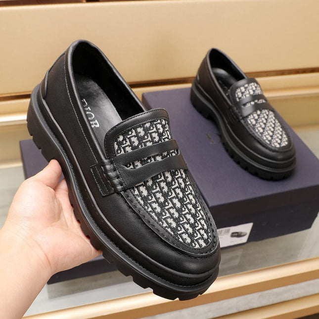 CD EXPLORER LOAFER BLACK AND WHITE JACQUARD
