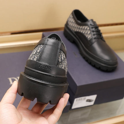 CD EXPLORER DERBY SHOE BLACK AND BEIGE CALFSKIN