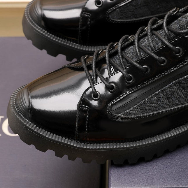 CD COMBAT DERBY SHOE BLACK POLISHED CALFSKIN