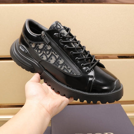 CD COMBAT DERBY SHOE BLACK AND BEIGE POLISHED CALFSKIN