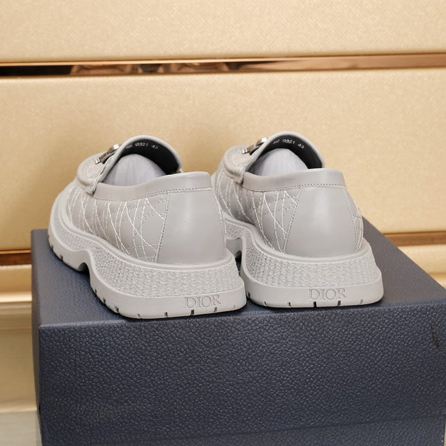 CD EXPLORER LOAFER LIGHT GRAY EMBROIDED CALFSKIN