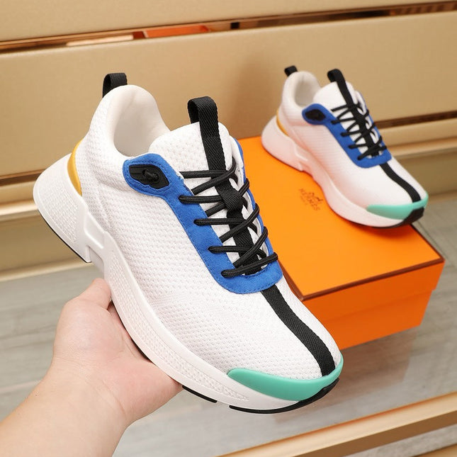 HM HUGO SNEAKER WHITE AND COBALT BREATHABLE FABRIC