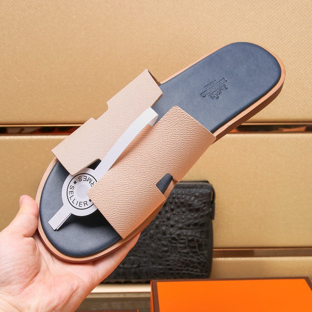 HM IZMIR SANDAL DENIM AND PEACHY CALFSKIN