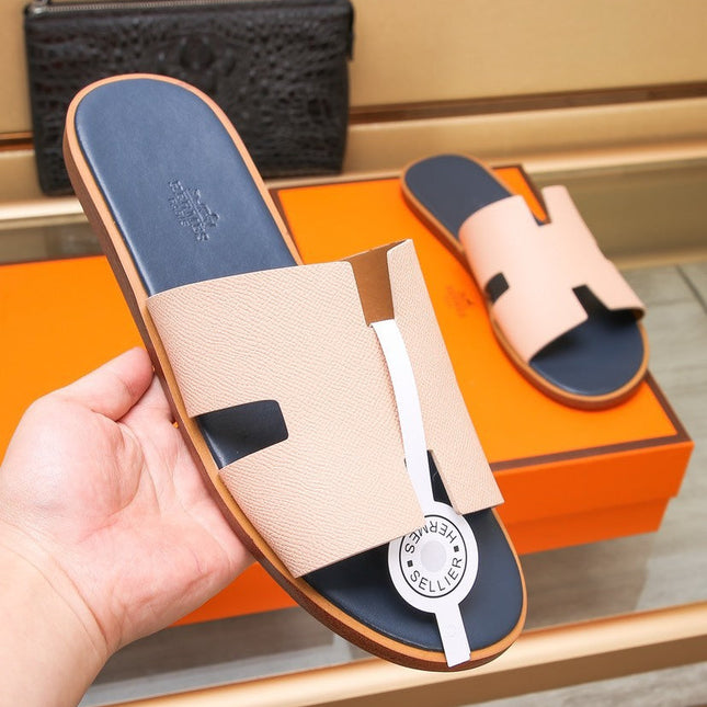 HM IZMIR SANDAL DENIM AND PEACHY CALFSKIN