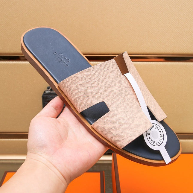 HM IZMIR SANDAL DENIM AND PEACHY CALFSKIN