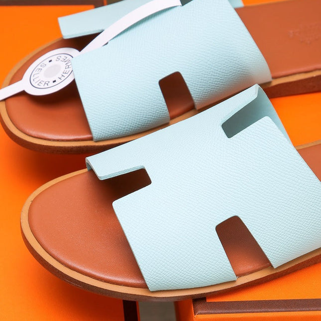 HM IZMIR SANDAL PASTEL BLUE AND TIGER CALFSKIN