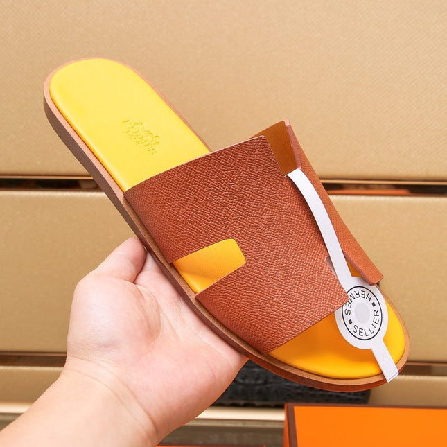 HM IZMIR SANDAL FIRE AND LEMON CALFSKIN