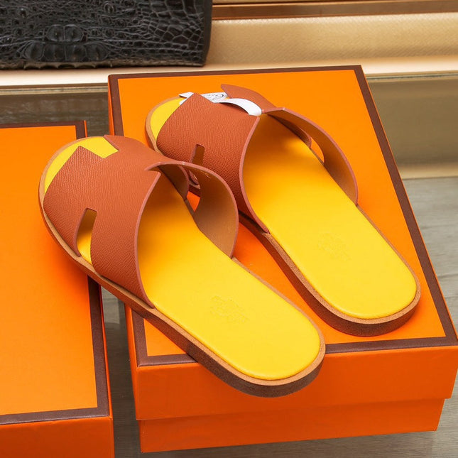 HM IZMIR SANDAL FIRE AND LEMON CALFSKIN