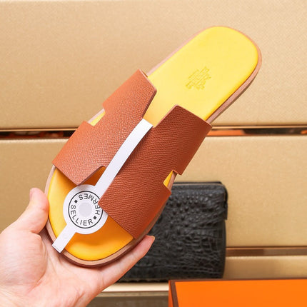 HM IZMIR SANDAL FIRE AND LEMON CALFSKIN