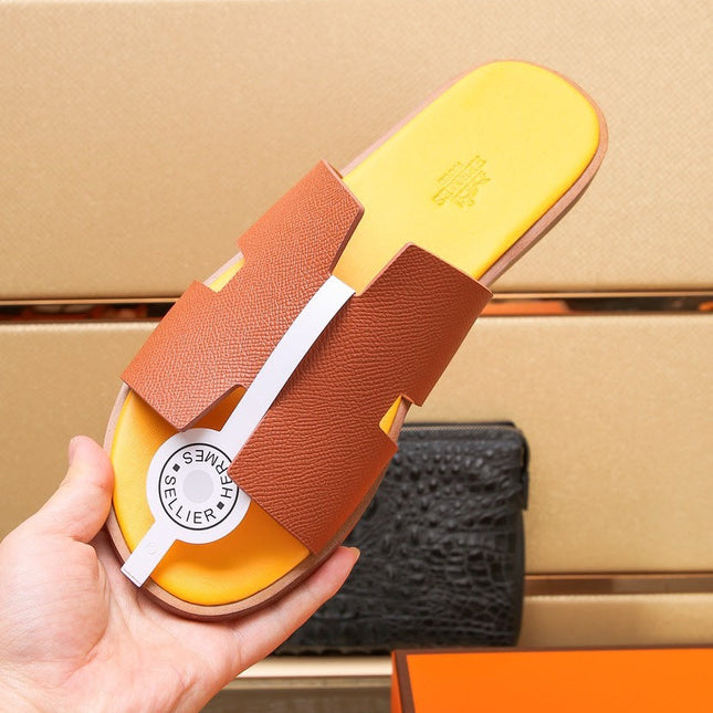 HM IZMIR SANDAL FIRE AND LEMON CALFSKIN