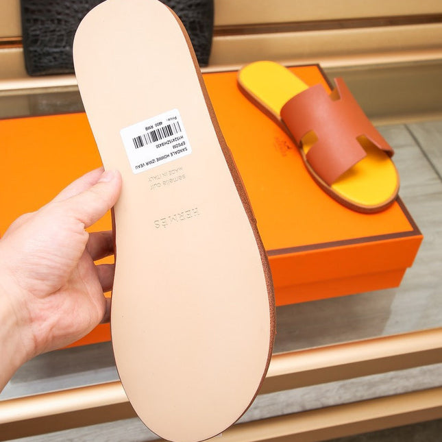 HM IZMIR SANDAL FIRE AND LEMON CALFSKIN