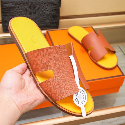 HM IZMIR SANDAL FIRE AND LEMON CALFSKIN