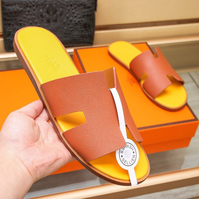HM IZMIR SANDAL FIRE AND LEMON CALFSKIN