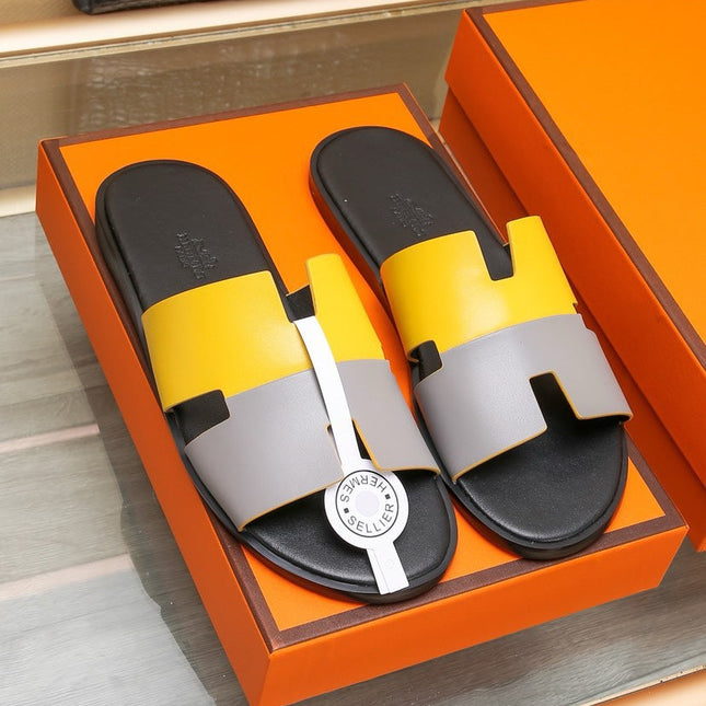 HM IZMIR SANDAL LEMON AND LIGHT GRAY LAMBSKIN