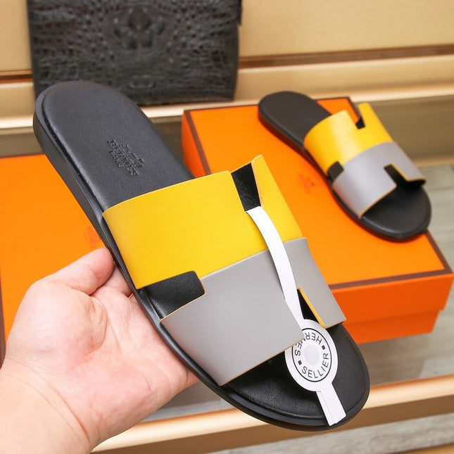 HM IZMIR SANDAL LEMON AND LIGHT GRAY LAMBSKIN