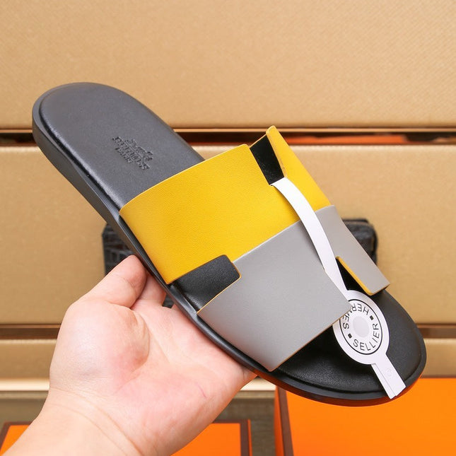 HM IZMIR SANDAL LEMON AND LIGHT GRAY LAMBSKIN