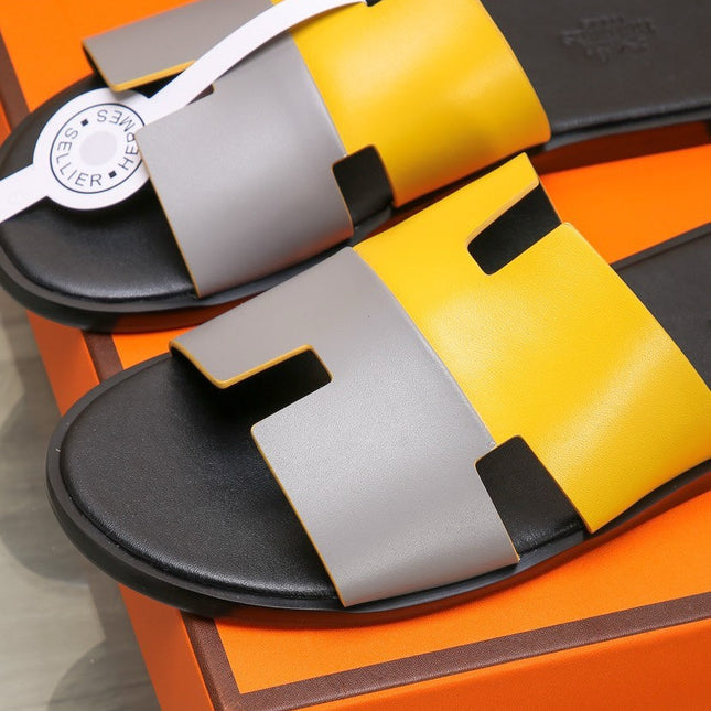 HM IZMIR SANDAL LEMON AND LIGHT GRAY LAMBSKIN