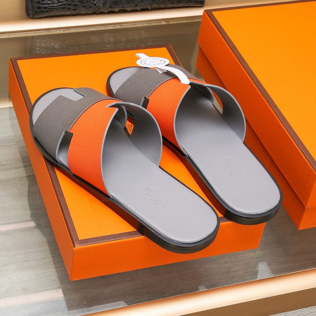 HM IZMIR SANDAL GRAY AND TIGER LAMBSKIN