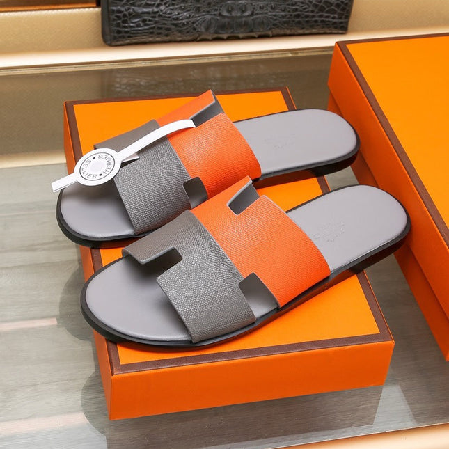 HM IZMIR SANDAL GRAY AND TIGER LAMBSKIN