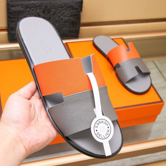 HM IZMIR SANDAL GRAY AND TIGER LAMBSKIN