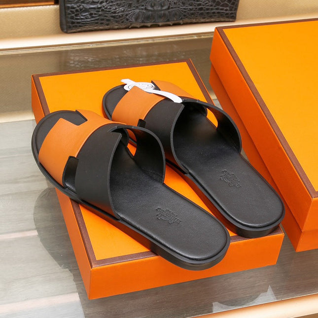 HM IZMIR SANDAL BLACK AND TIGER LAMBSKIN