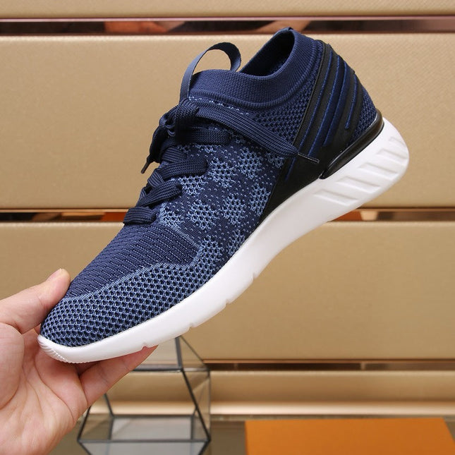 LV SNEAKERS IN COBALT BLUE MESH FABRIC