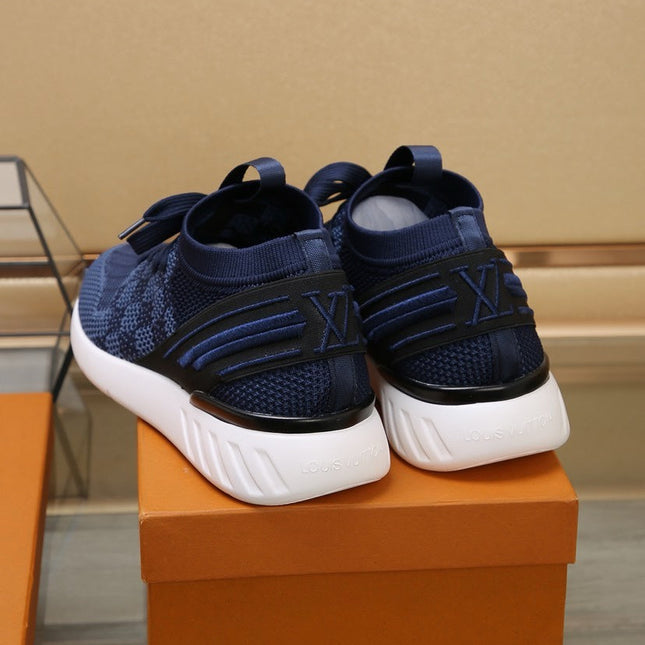 LV SNEAKERS IN COBALT BLUE MESH FABRIC