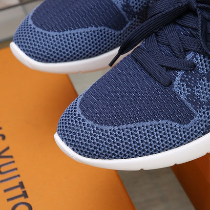 LV SNEAKERS IN COBALT BLUE MESH FABRIC