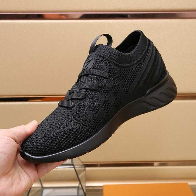 LV SNEAKERS IN BLACK MESH FABRIC