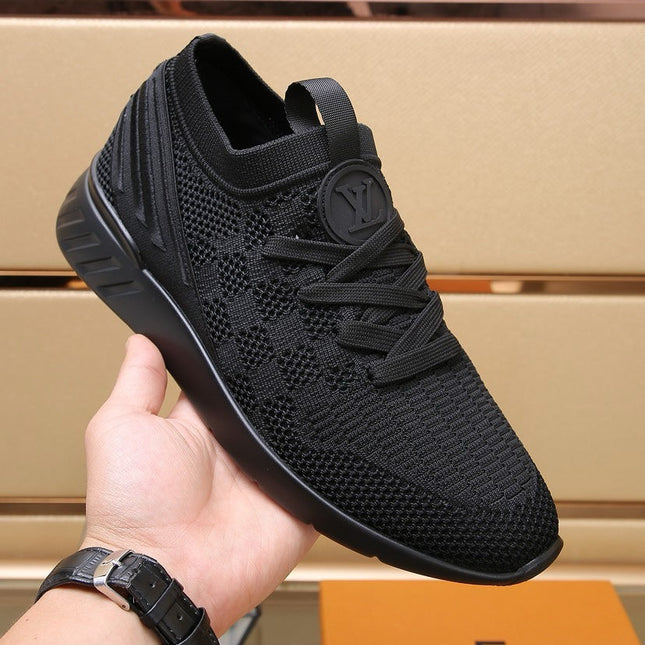LV SNEAKERS IN BLACK MESH FABRIC
