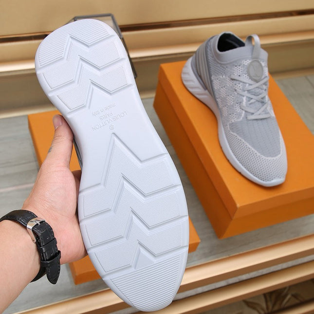 LV SNEAKERS IN LIGHT GREY MESH FABRIC
