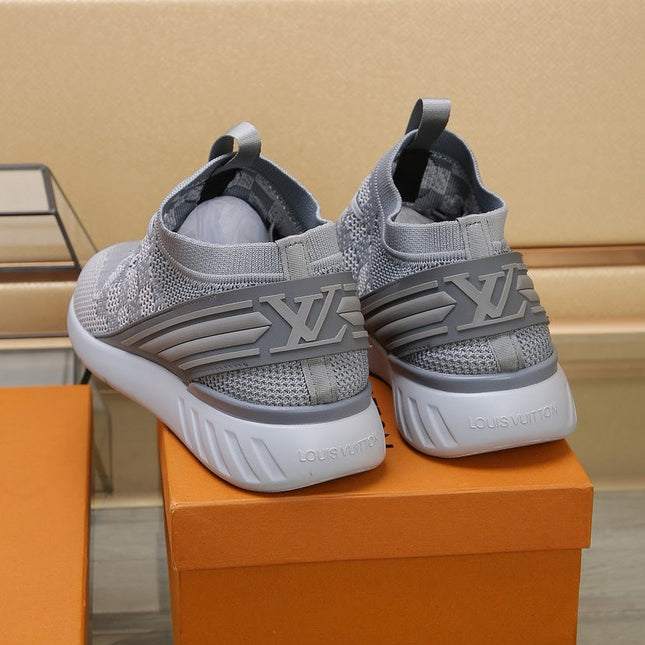 LV SNEAKERS IN LIGHT GREY MESH FABRIC