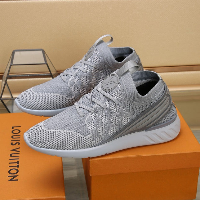 LV SNEAKERS IN LIGHT GREY MESH FABRIC