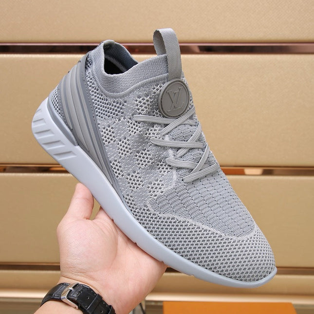 LV SNEAKERS IN LIGHT GREY MESH FABRIC
