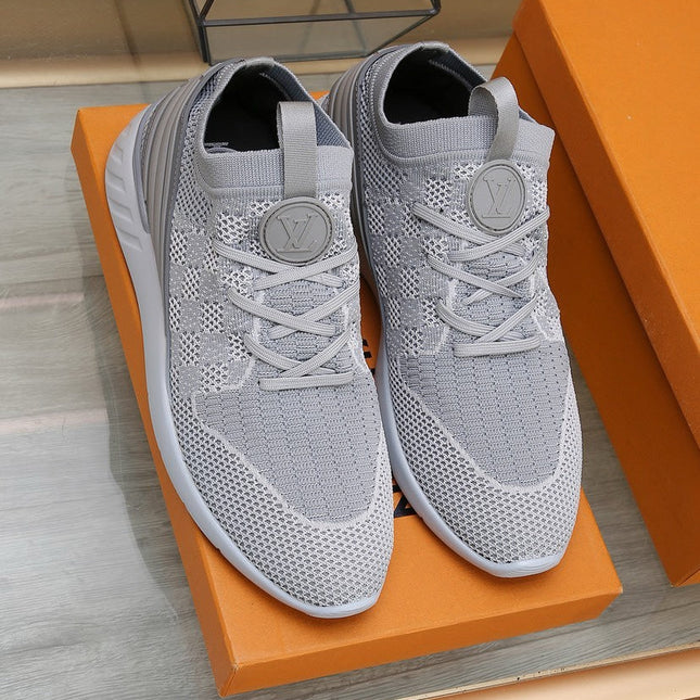 LV SNEAKERS IN LIGHT GREY MESH FABRIC