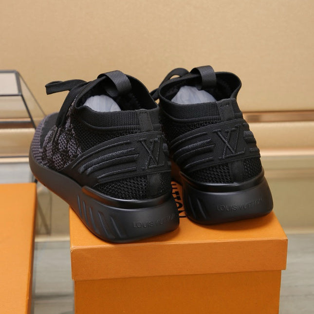 LV SNEAKERS IN BLACK AND GREY MESH FABRIC