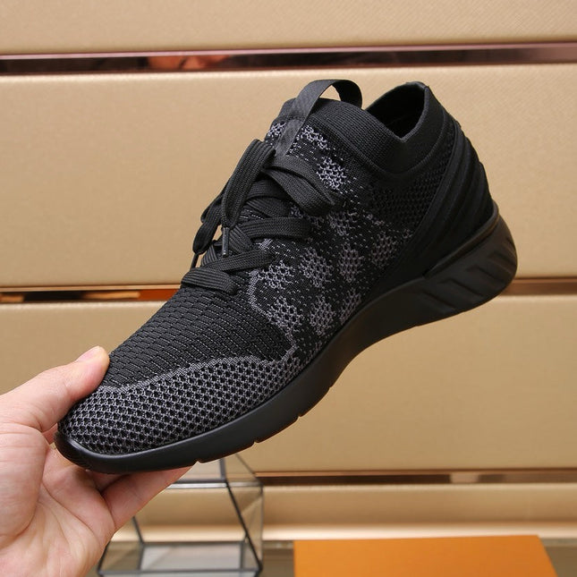 LV SNEAKERS IN BLACK AND GREY MESH FABRIC