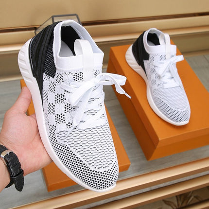 LV SNEAKERS IN WHITE MIX BLACK MESH FABRIC