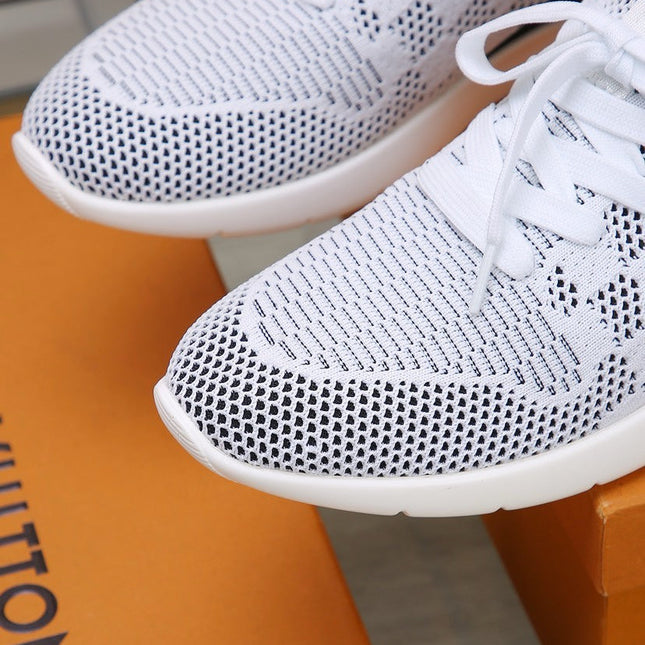 LV SNEAKERS IN WHITE MIX BLACK MESH FABRIC