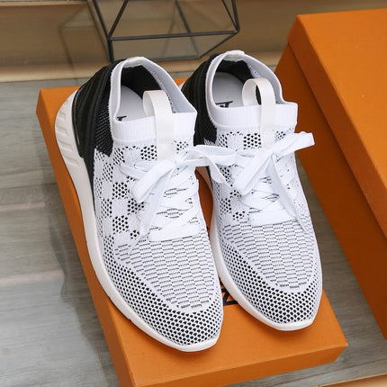 LV SNEAKERS IN WHITE MIX BLACK MESH FABRIC