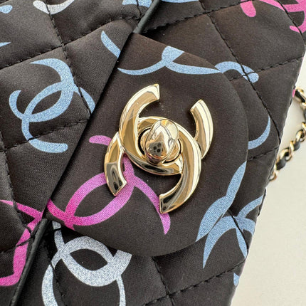 CC CLASSIC 11.12 HANDBAG BLACK MIX MULTICOLOR PRINTED FABRIC