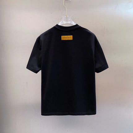 LV BLACK COTTON T-SHIRT YELLOW LOGO 238821