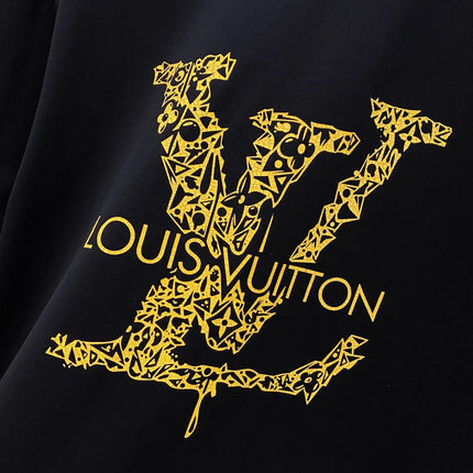 LV BLACK COTTON T-SHIRT YELLOW LOGO 238821